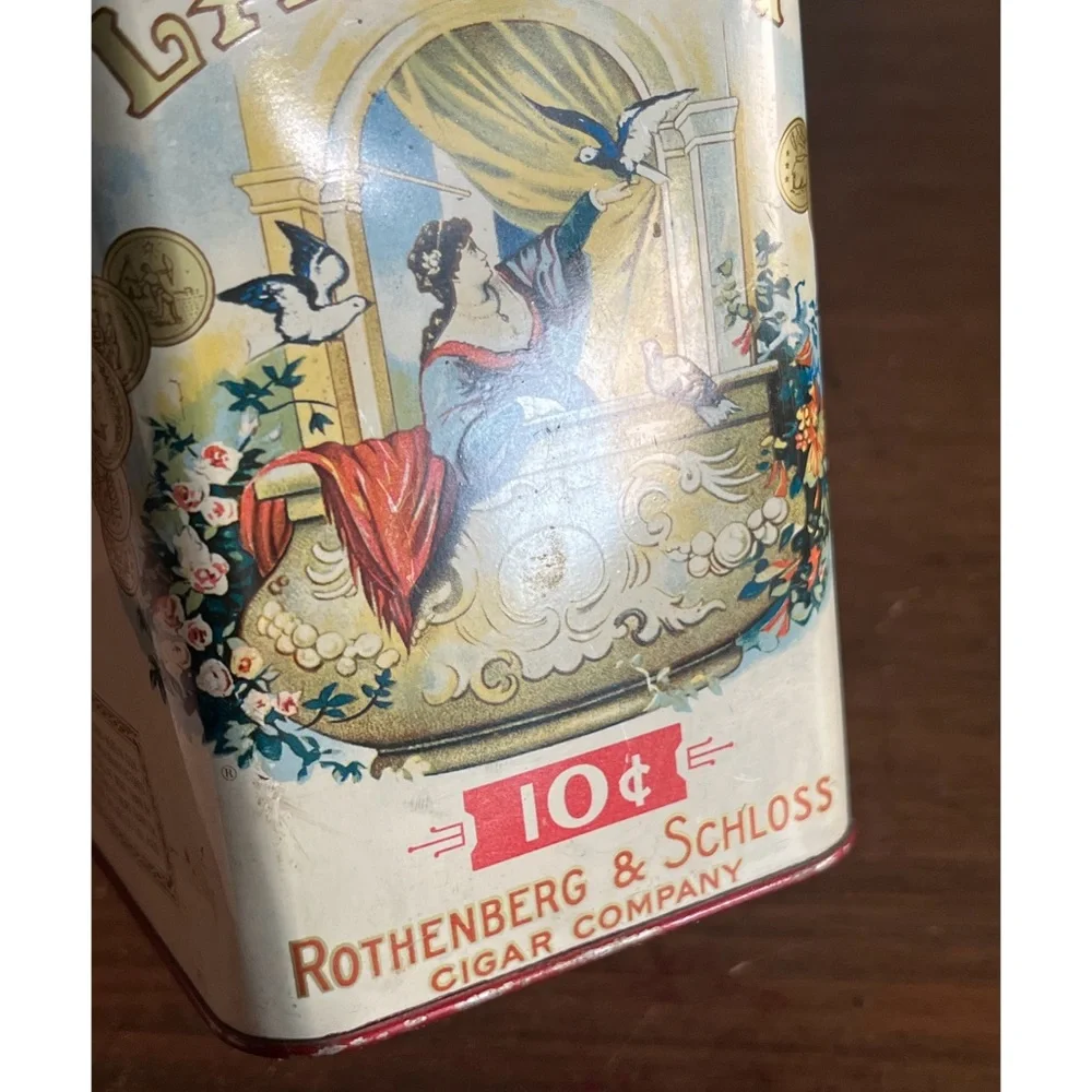🌹La Resta brand Vintage Rothenberg & Schloss Cigar Tin Box Humidifier Antique🌹 - Picture 11 of 16